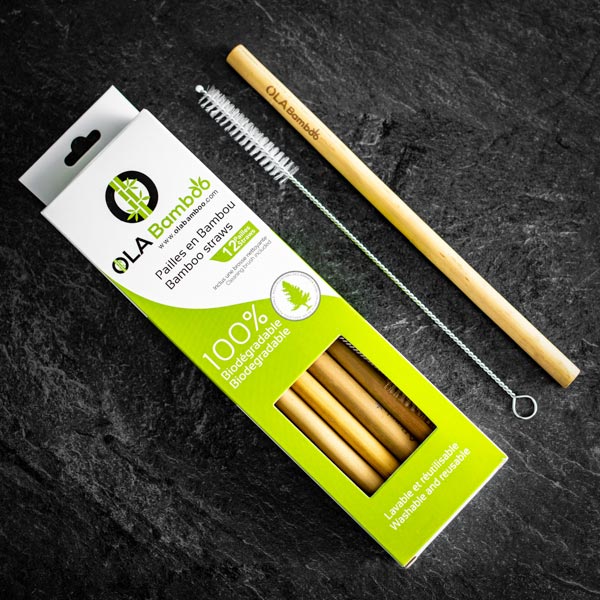 Eco friendly to replace Plastic 100% Natural Reusable Bamboo Straws green Pack of 10 